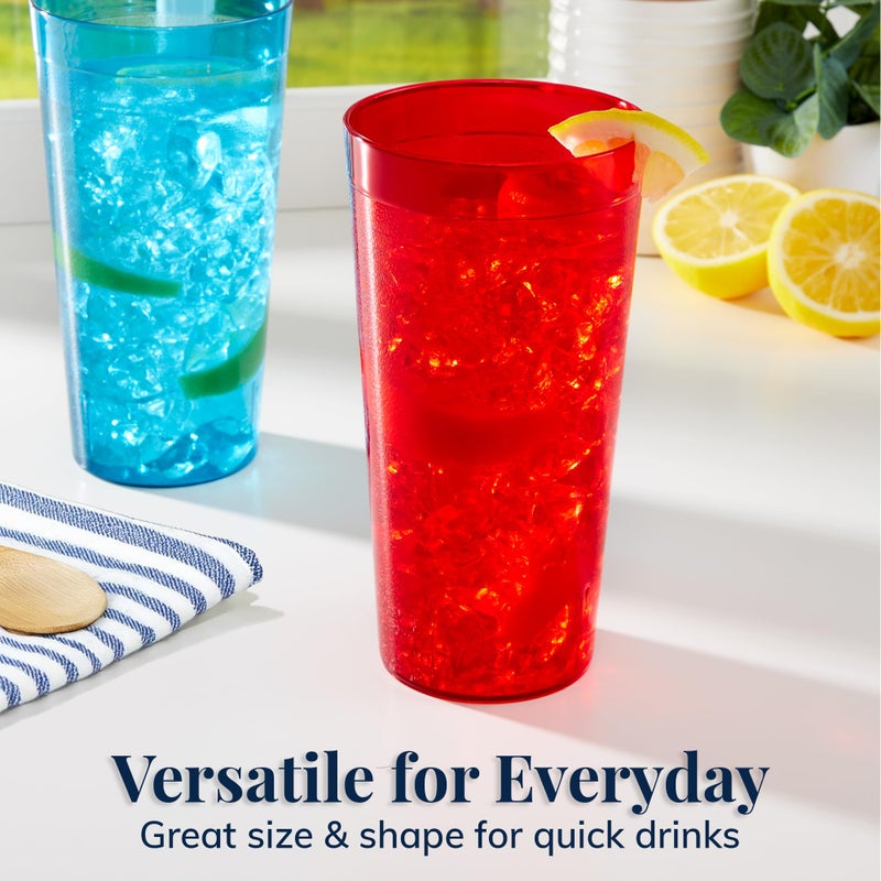 US Acrylic CafÃ© Plastic Reusable Tumblers (Set of 12) 32-ounce Iced-Tea Cups, Assorted | Value Set of Restaurant Style Drinking Glasses, Stackable, BPA-free, Made in the USA | Top-rack Dishwasher Safe - Image 5